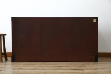 中古　美品　欅産業　凝ったつくりの大振りの金具が目を惹く仙台箪笥サイドボード　(R-083346)