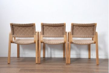 中古　arflex(アルフレックス)　NT SLIM(エヌティースリム)　アームチェア3脚セット(ダイニングチェア、椅子、イス、バラ売り可能)(定価3脚で約22万8千円)(R-083355)