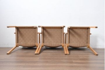 中古　arflex(アルフレックス)　NT SLIM(エヌティースリム)　アームチェア3脚セット(ダイニングチェア、椅子、イス、バラ売り可能)(定価3脚で約22万8千円)(R-083355)