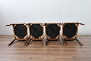 中古　希少な廃番品　アルモニア(Armonia)　ウォールナット材　すっきりとしたデザインのモダンなダイニングチェア4脚セット(椅子、イス、バラ売り可能)(R-083356)