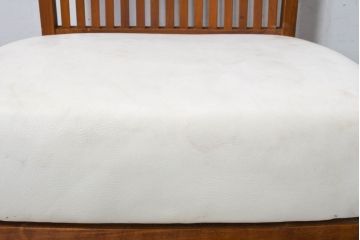中古　美品　BC工房　ウォールナット材　本革　温かみと高級感を兼ね備えたレザーチェア1脚(ダイニングチェア、椅子、イス)(定価約11万円)(R-083357)