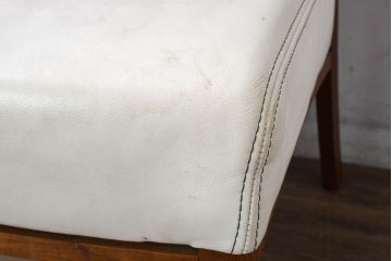 中古　美品　BC工房　ウォールナット材　本革　温かみと高級感を兼ね備えたレザーチェア1脚(ダイニングチェア、椅子、イス)(定価約11万円)(R-083357)