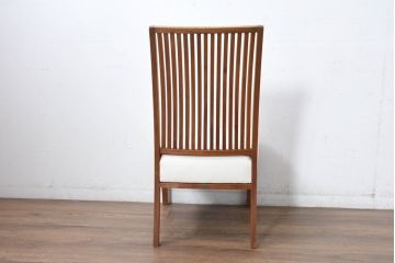 中古　美品　BC工房　ウォールナット材　本革　温かみと高級感を兼ね備えたレザーチェア1脚(ダイニングチェア、椅子、イス)(定価約11万円)(R-083357)