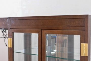 中古　希少な廃番品!!　カリモク家具(karimoku)　domani(ドマーニ)　分解可能なユニット式特大キャビネット(飾り棚、ガラスキャビネット、ガラスケース、ショーケース、コレクションケース、キュリオケース、店舗什器)(R-083359)