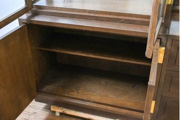 中古　希少な廃番品!!　カリモク家具(karimoku)　domani(ドマーニ)　分解可能なユニット式特大キャビネット(飾り棚、ガラスキャビネット、ガラスケース、ショーケース、コレクションケース、キュリオケース、店舗什器)(R-083359)