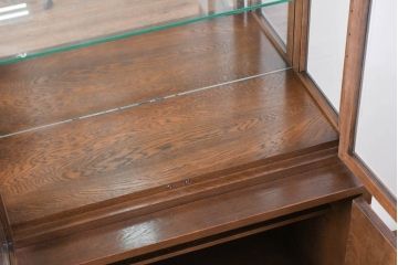 中古　希少な廃番品!!　カリモク家具(karimoku)　domani(ドマーニ)　分解可能なユニット式特大キャビネット(飾り棚、ガラスキャビネット、ガラスケース、ショーケース、コレクションケース、キュリオケース、店舗什器)(R-083359)