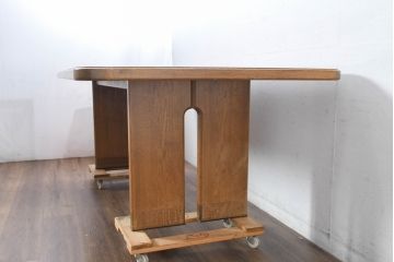 和製ビンテージ　チーク材　百貨店別注　北欧デザイン　存在感が目を惹くダイニングテーブル(食卓、作業台、4人掛け、6人掛け、4人用、6人用、ヴィンテージ)(R-083362)