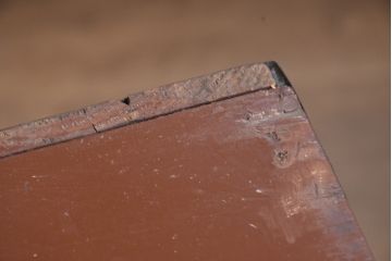 和製アンティーク　上手物!!　超美品　専門店にて木地呂塗り直し　唐獅子金具の存在感が目を引くローボード(テレビ台、テレビボード、和たんす、収納箪笥、衣装箪笥、引き出し)(R-083372)