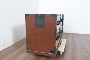 和製アンティーク　上手物!!　超美品　専門店にて木地呂塗り直し　唐獅子金具の存在感が目を引くローボード(テレビ台、テレビボード、和たんす、収納箪笥、衣装箪笥、引き出し)(R-0083373)
