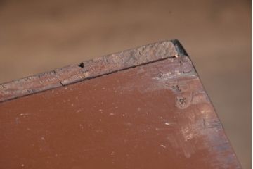 和製アンティーク　上手物!!　超美品　専門店にて木地呂塗り直し　唐獅子金具の存在感が目を引くローボード(テレビ台、テレビボード、和たんす、収納箪笥、衣装箪笥、引き出し)(R-0083373)