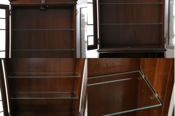 アメリカビンテージ　老舗工房　Jasper Cabinet(ジャスパーキャビネット)社　クラッシックデザインの小振りなビューローブックケース(ライディングビューロー、ライティングデスク、机、ワークデスク、本箱、本棚、飾り棚、収納棚、戸棚、引き出し、在宅用、在宅ワーク用、簿記机、ヴィンテージ)(R-083374)