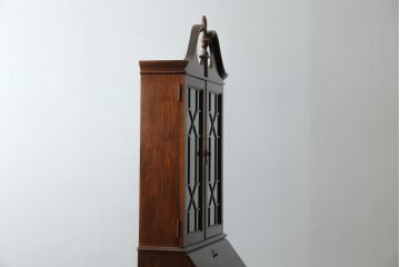 アメリカビンテージ　老舗工房　Jasper Cabinet(ジャスパーキャビネット)社　クラッシックデザインの小振りなビューローブックケース(ライディングビューロー、ライティングデスク、机、ワークデスク、本箱、本棚、飾り棚、収納棚、戸棚、引き出し、在宅用、在宅ワーク用、簿記机、ヴィンテージ)(R-083374)