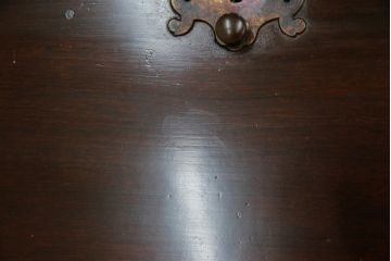 アメリカビンテージ　老舗工房　Jasper Cabinet(ジャスパーキャビネット)社　クラッシックデザインの小振りなビューローブックケース(ライディングビューロー、ライティングデスク、机、ワークデスク、本箱、本棚、飾り棚、収納棚、戸棚、引き出し、在宅用、在宅ワーク用、簿記机、ヴィンテージ)(R-083374)