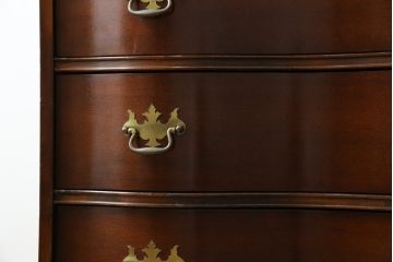 アメリカビンテージ　老舗工房　Jasper Cabinet(ジャスパーキャビネット)社　クラッシックデザインの小振りなビューローブックケース(ライディングビューロー、ライティングデスク、机、ワークデスク、本箱、本棚、飾り棚、収納棚、戸棚、引き出し、在宅用、在宅ワーク用、簿記机、ヴィンテージ)(R-083374)