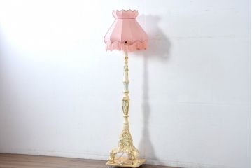 中古　イタリア　SILIK(シリック)　バロックスタイルのゴージャスなフロアスタンド(フロアランプ、照明、ランプシェード)(定価約70万円)(R-083375)