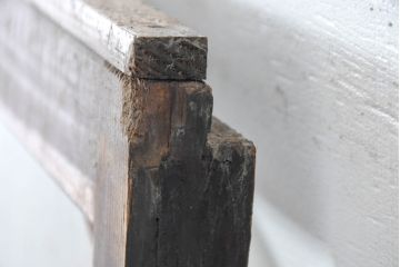 アンティーク建具　経年の味わいを纏う木製のガラス戸1枚(引き戸)(R-083384)