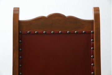 中古　横浜クラシック家具　ダニエル(daniel)　ミッシェル(Michel)サイドチェア　A-504　本革(レザー)　格式ある佇まいが置くだけで絵になるダイニングチェア　(R-083391)