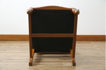 中古　横浜クラシック家具　ダニエル(daniel)　ミッシェル(Michel)サイドチェア　A-504　本革(レザー)　格式ある佇まいが置くだけで絵になるダイニングチェア　(R-083391)