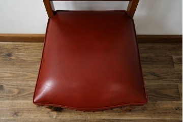 中古　横浜クラシック家具　ダニエル(daniel)　ミッシェル(Michel)サイドチェア　A-504　本革(レザー)　格式ある佇まいが置くだけで絵になるダイニングチェア　(R-083391)