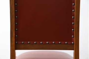 中古　横浜クラシック家具　ダニエル(daniel)　ミッシェル(Michel)サイドチェア　A-504　本革(レザー)　格式ある佇まいが置くだけで絵になるダイニングチェア　(R-083391)