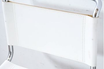 中古　美品　高級リプロダクト品　スティールライン(steelline)社製　マルト・スタムデザイン　S33　モダンで無駄のないフォルムが魅力のカンティレバーチェア4脚セット(本革チェア、ダイニングチェア、アームレスチェア、椅子、イス、バラ売り可能)(定価4脚で約42万円)(R-083393)