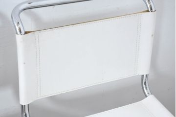 中古　美品　高級リプロダクト品　スティールライン(steelline)社製　マルト・スタムデザイン　S33　モダンで無駄のないフォルムが魅力のカンティレバーチェア4脚セット(本革チェア、ダイニングチェア、アームレスチェア、椅子、イス、バラ売り可能)(定価4脚で約42万円)(R-083393)