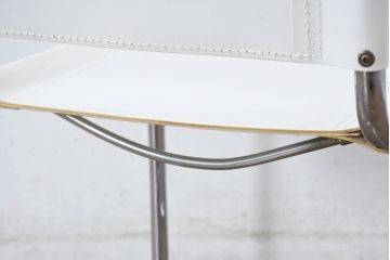 中古　美品　高級リプロダクト品　スティールライン(steelline)社製　マルト・スタムデザイン　S33　モダンで無駄のないフォルムが魅力のカンティレバーチェア4脚セット(本革チェア、ダイニングチェア、アームレスチェア、椅子、イス、バラ売り可能)(定価4脚で約42万円)(R-083393)