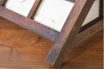 和製ビンテージ　希少デザイン　和風デザイン　三角　和の雰囲気を高める木製ペンダント照明2個セット(天井照明、シェード、吊り下げ照明、ペンダントライト、電笠、ヴィンテージ)(R-083402)