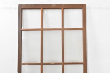 ヴィンテージ建具　昭和中期　デザインガラス入りのレトロなガラス扉1枚　(R-083405)