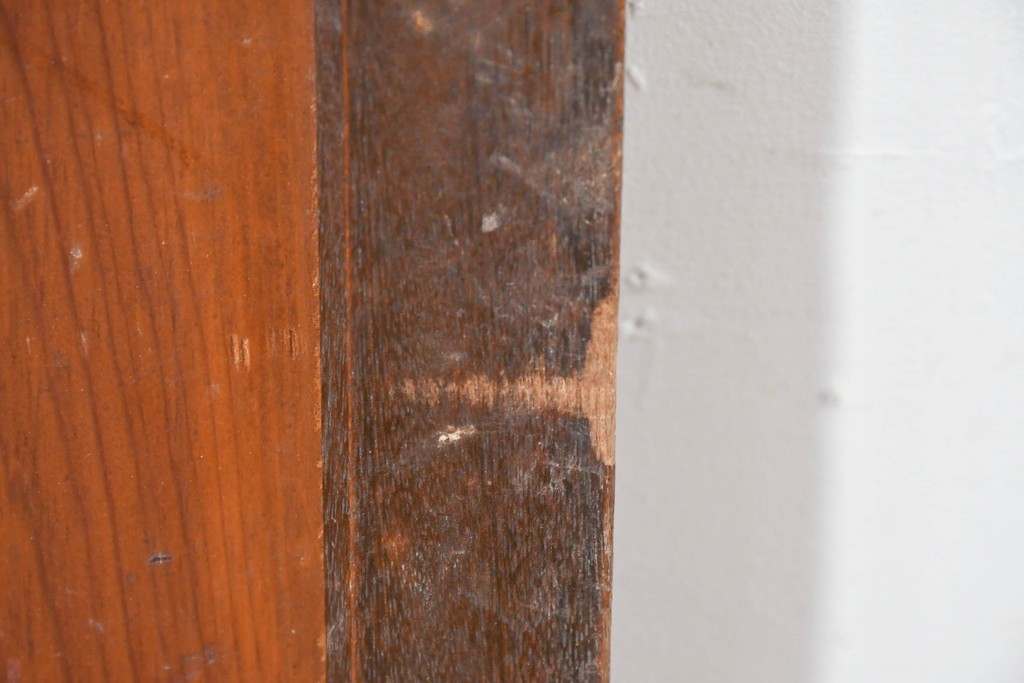 ヴィンテージ建具　昭和中期　デザインガラス入りのレトロなガラス扉1枚　(R-083405)