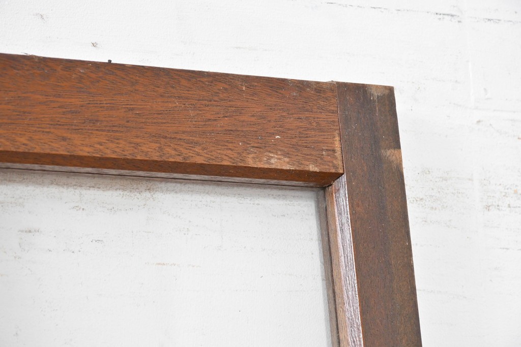 ヴィンテージ建具　昭和中期　デザインガラス入りのレトロなガラス扉1枚　(R-083405)