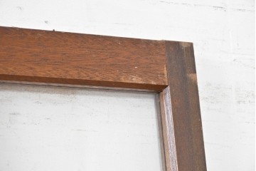 ヴィンテージ建具　昭和中期　デザインガラス入りのレトロなガラス扉1枚　(R-083405)