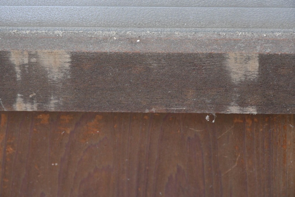 ヴィンテージ建具　昭和中期　デザインガラス入りのレトロなガラス扉1枚　(R-083405)