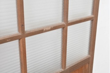 ヴィンテージ建具　昭和中期　デザインガラス入りのレトロなガラス扉1枚　(R-083405)