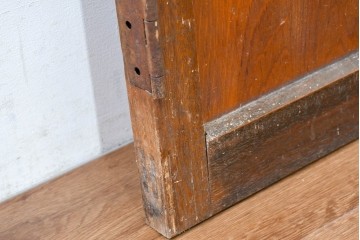 ヴィンテージ建具　昭和中期　デザインガラス入りのレトロなガラス扉1枚　(R-083405)