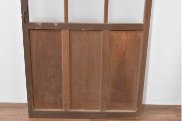 ヴィンテージ建具　昭和中期　デザインガラス入りのレトロなガラス扉1枚　(R-083405)