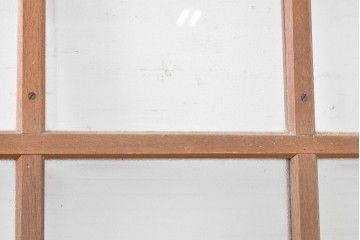 ヴィンテージ建具　昭和中期　デザインガラス入りのレトロなガラス扉1枚　(R-083405)