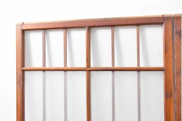 ヴィンテージ建具　昭和中期　和の雰囲気を引き立てるガラス戸2枚セット　(R-083406)