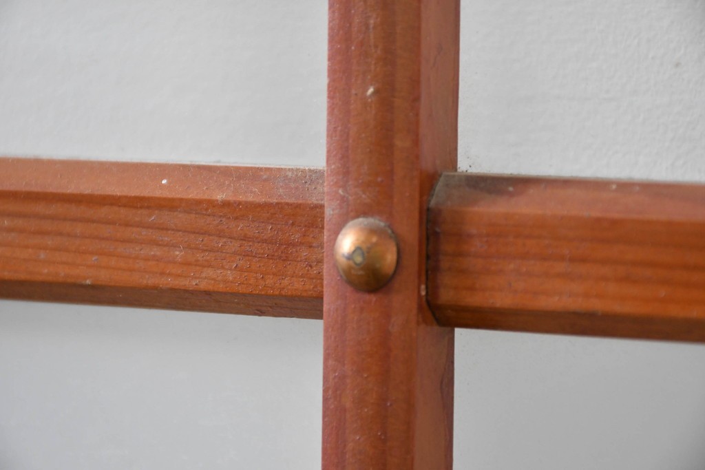 ヴィンテージ建具　昭和中期　和の雰囲気を引き立てるガラス戸2枚セット　(R-083406)