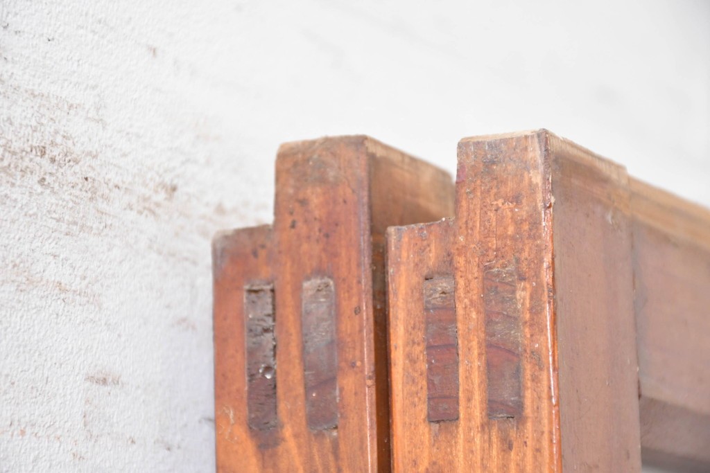 ヴィンテージ建具　昭和中期　和の雰囲気を引き立てるガラス戸2枚セット　(R-083406)