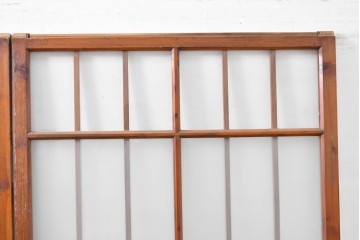 ヴィンテージ建具　昭和中期　和の雰囲気を引き立てるガラス戸2枚セット　(R-083406)