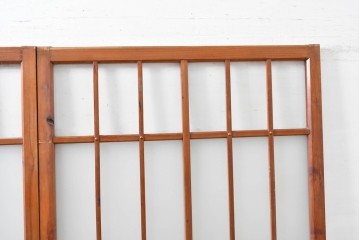 ヴィンテージ建具　昭和中期　和の雰囲気を引き立てるガラス戸2枚セット　(R-083406)