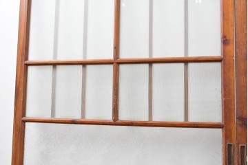 ヴィンテージ建具　昭和中期　和の雰囲気を引き立てるガラス戸2枚セット　(R-083406)
