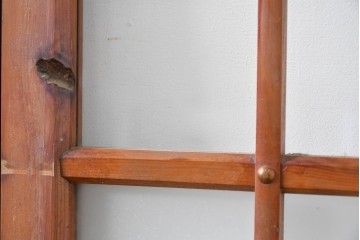 ヴィンテージ建具　昭和中期　和の雰囲気を引き立てるガラス戸2枚セット　(R-083406)