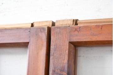 ヴィンテージ建具　昭和中期　和の雰囲気を引き立てるガラス戸2枚セット　(R-083406)