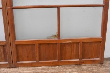 ヴィンテージ建具　昭和中期　和の雰囲気を引き立てるガラス戸2枚セット　(R-083406)