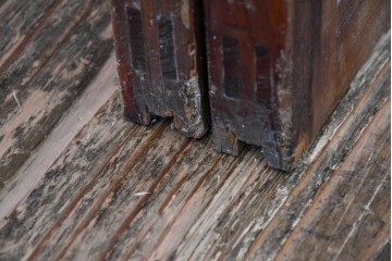 ヴィンテージ建具　昭和中期　和の雰囲気を引き立てるガラス戸2枚セット　(R-083406)