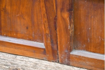 ヴィンテージ建具　昭和中期　和の雰囲気を引き立てるガラス戸2枚セット　(R-083406)