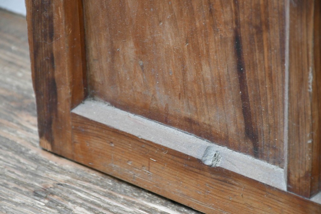 ヴィンテージ建具　昭和中期　和の雰囲気を引き立てるガラス戸2枚セット　(R-083406)