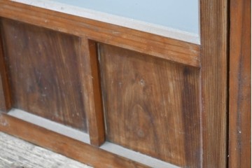 ヴィンテージ建具　昭和中期　和の雰囲気を引き立てるガラス戸2枚セット　(R-083406)